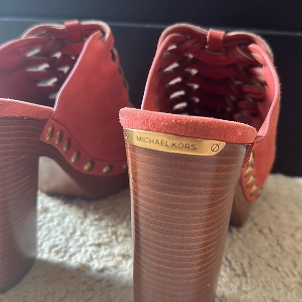 Michael Kors Westly Suede Mules - Cinnamon - Size 9.5